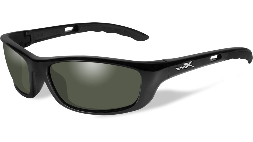Wiley X P-17 Single Vision Prescription Sunglasses, Gloss Black Frame, P-17SV