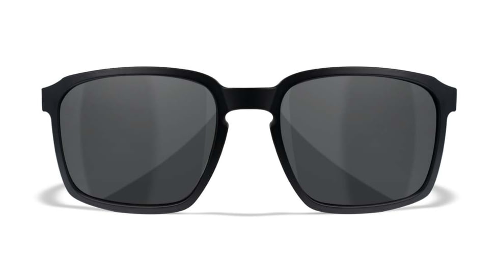 Wiley X WX Alfa Sunglasses, Matte Black Frame, Captivate Polarized Grey Lens, Medium/Large, AC6ALF02