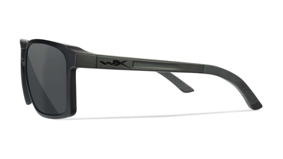 Wiley X WX Alfa Sunglasses, Matte Black Frame, Captivate Polarized Grey Lens, Medium/Large, AC6ALF02