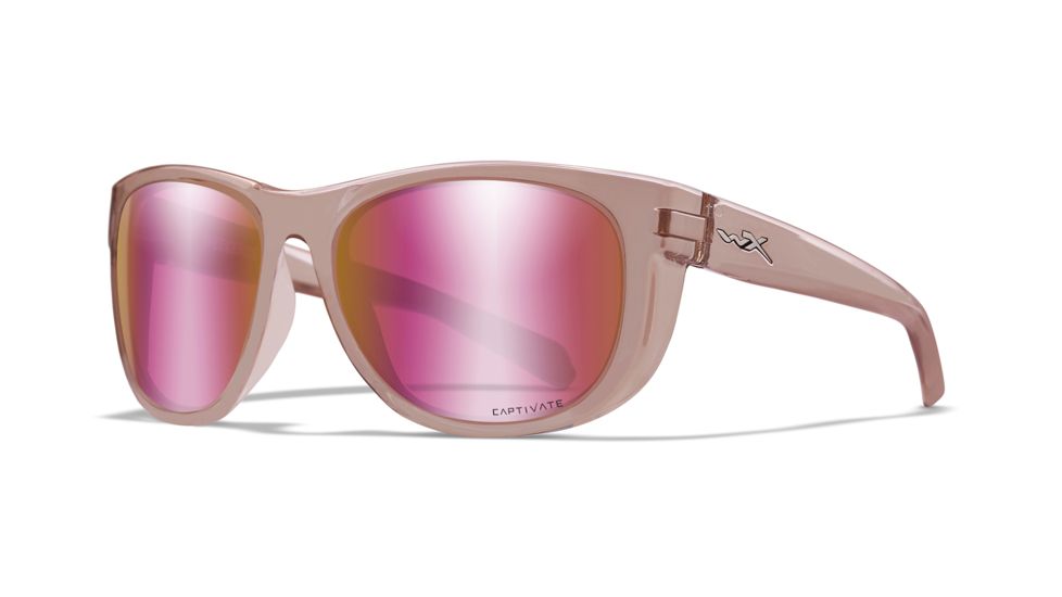 Wiley X WX Weekender - Captivate - Polarized Rose Gold Mirror/ Crystal Blush Frame,  ACWKN10