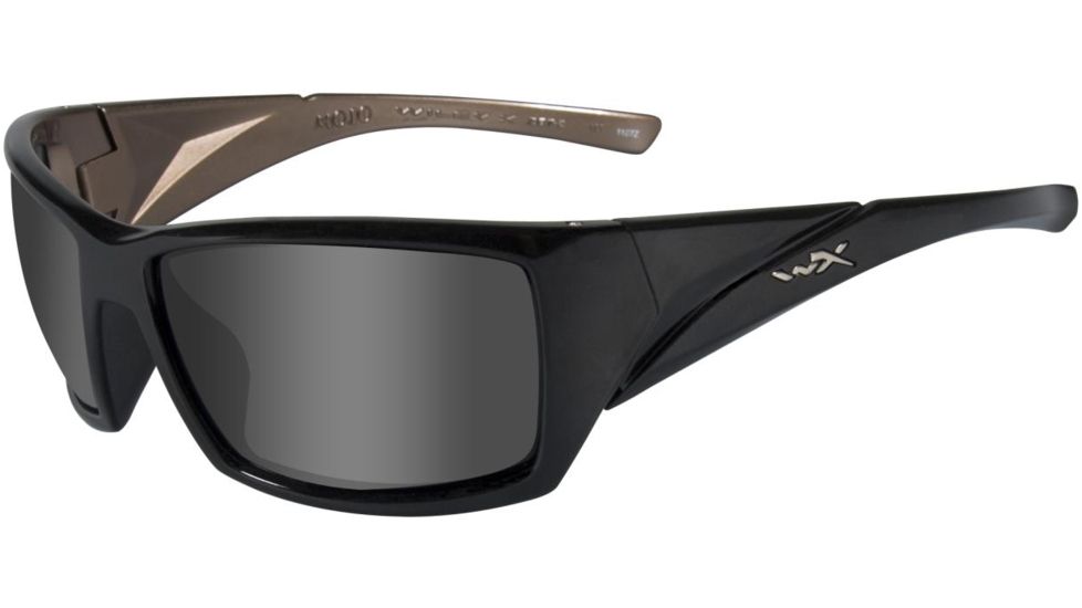 Wiley X WX Mojo RX Single Vision Sunglasses - Gloss Black Metallic Coffee Frame SSMOJ01RX