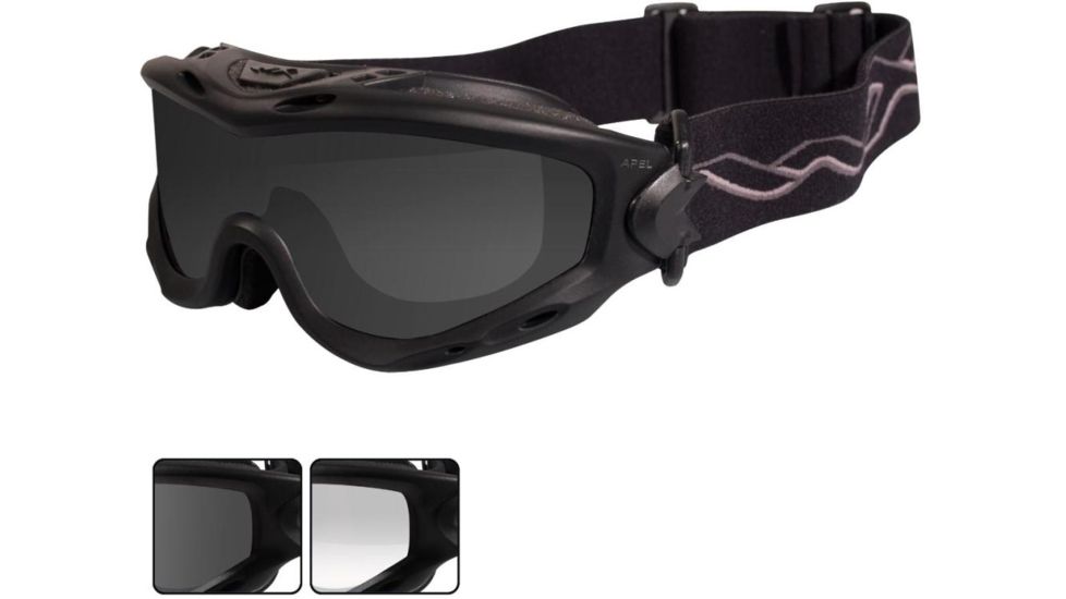Wiley X Spear Goggles - Smoke Gray + Clear Lenses w/ Matte Black Frame Sp29b