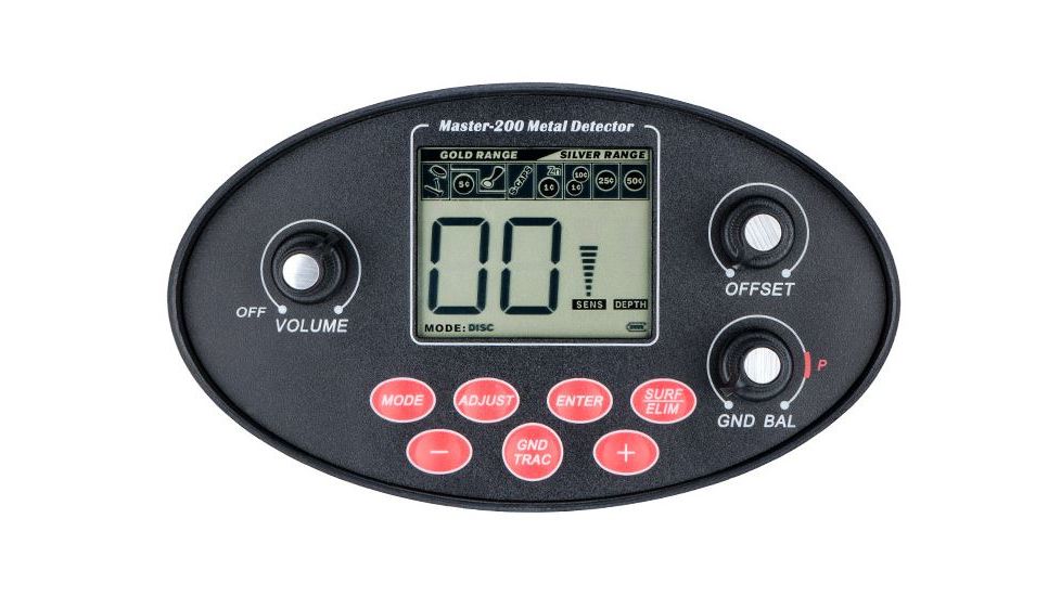 Winbest Master-200 Metal Detector, Water Resistant Coil, Adjustable 49 in Maximum, Black BE12596