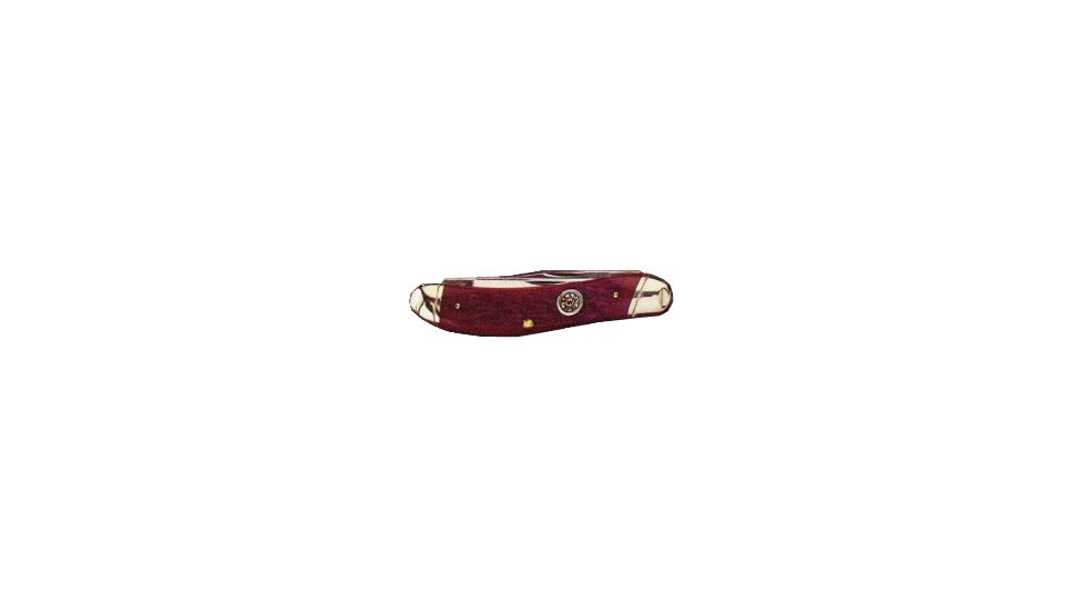 Winchester Knives 30.30 Cartridge Shield Series Three Backspring Whittler Folding Knife,3.75in,3 Blade,Burnt Orange Bone Handle W 18 39049-BO