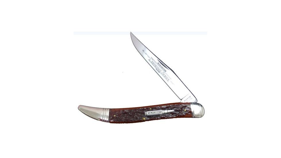 Winchester Knives 5 1/2in, 1 Blade Toothpick w/ Burnt Orange Bone Handle W 18 19100