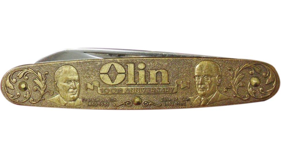 Winchester Knives Set of 3 1/2in 2 Blade Pen Knives w/ Nickel Silver,Cast Bronze,Copper Handles - Commemorates 100th Anniversary of Winchester Model 94 W 07 0094