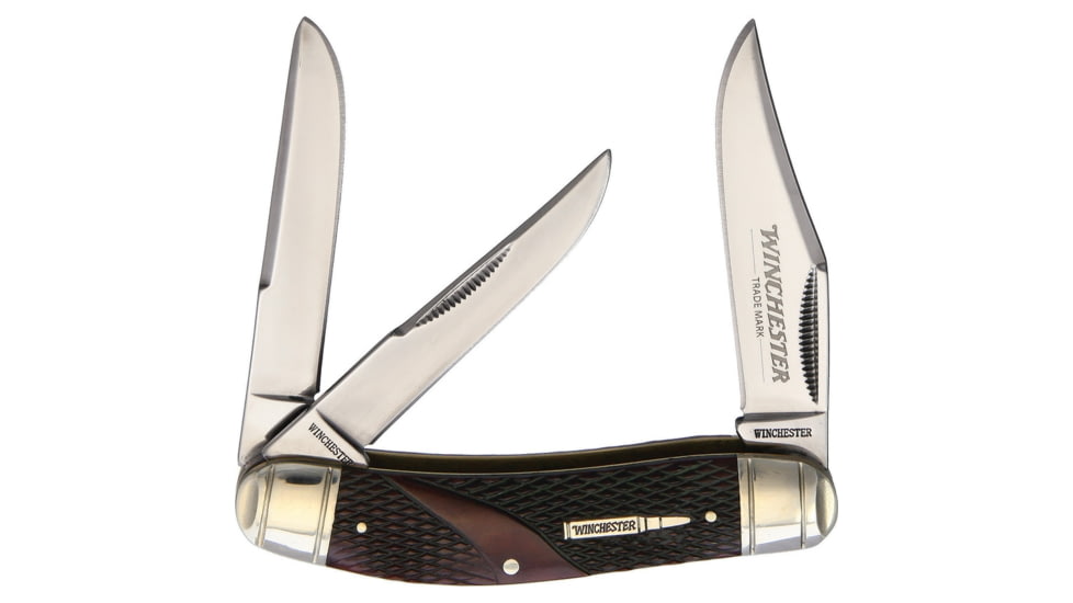 Winchester Sowbelly Whittler Brown Check Folding Knife, KB302R / WN39049C
