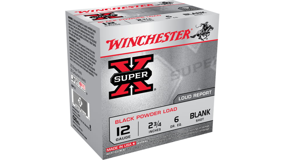 Winchester Super-X Shotshell 12 Gauge 0 oz 2.75in Blanks Ammunition, XBP12W