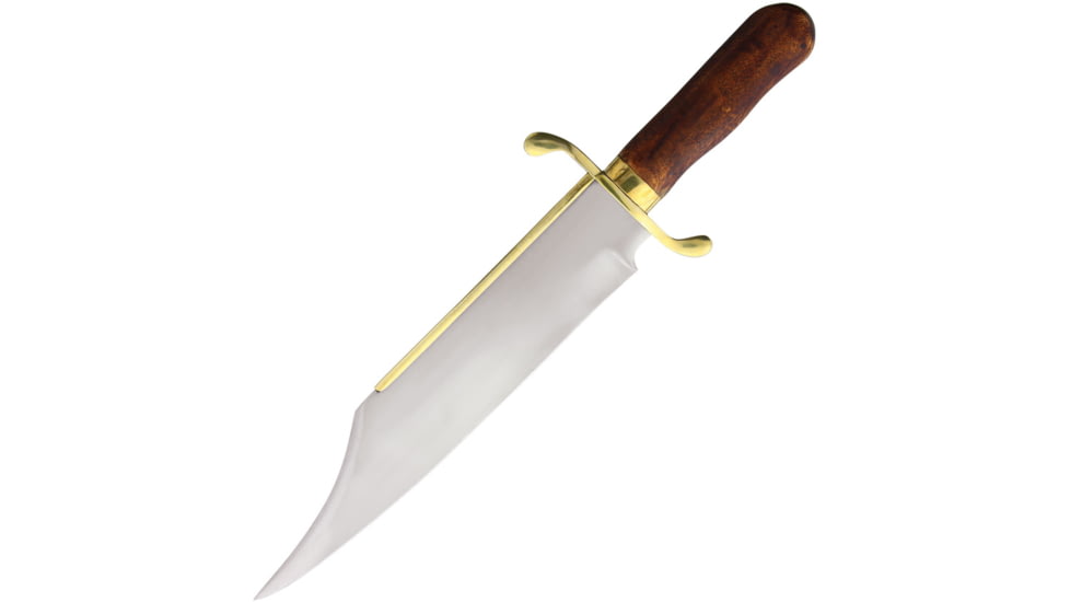 Windlass Primitive Bowie Knife, 12.63 mirror finish stainless bowie blade, Brown wood handle, 400884
