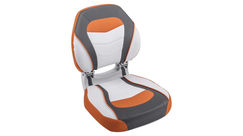 Wise Torsa Sport Folding Boat Seat, Sunburst Orange/Reef Stone/Sky Grey, Medium, 3150-1816