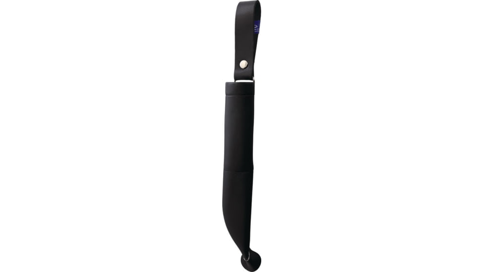 Wood Jewel Black Plywood Fixed Blade Knife, 7.5in Overall, 3.25in Carbon Steel Blade, Black Plywood Handle, Leather Sheath, 23BLACK