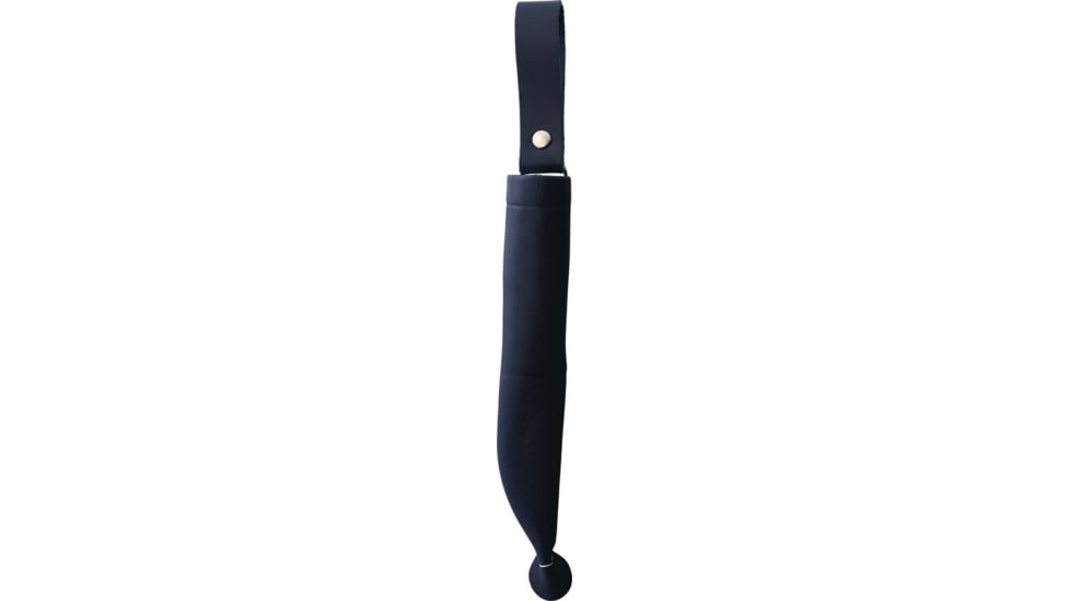 Wood Jewel Blue Plywood Fixed Blade Knife, 7.5in Overall, 3.25in Carbon Steel Blade, Blue Plywood Handle, Leather Sheath, 23BLUE