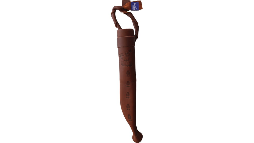 Wood Jewel Fixed Blade Curly Birch Knife Set, 7.75in Overall, 3in Carbon Steel Blade, Curly Birch Handle, Leather Sheath, 23AVS
