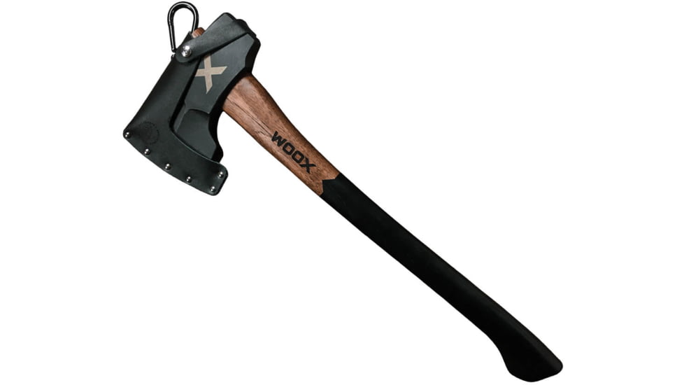 WOOX FORTE Axe w/Sheath, 4.25in, Blue Polished Carbon Steel Blade, Black Hickory, 3VX-A2-BUAXE0032