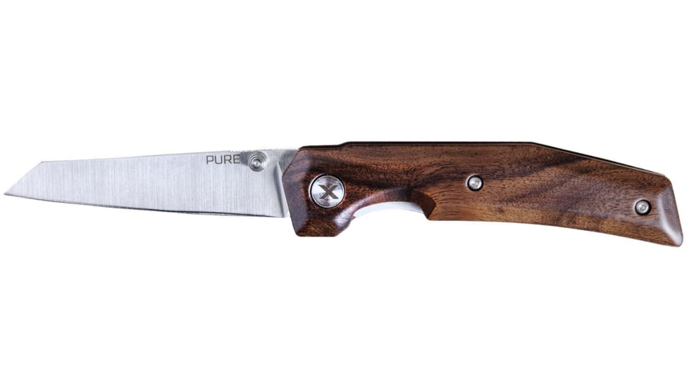 WOOX Pure Folding Knife, 3.5in, D2 Steel, Satin Tanto Blade, American Walnut Handle, BUKNF05001