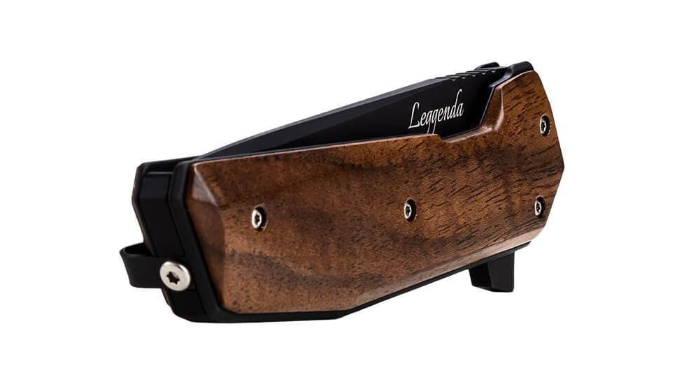 WOOX Leggenda Folding Knife, 3.5in D2 High Carbon Steel Straight Back Blade, Walnut, BU.KNF002.01