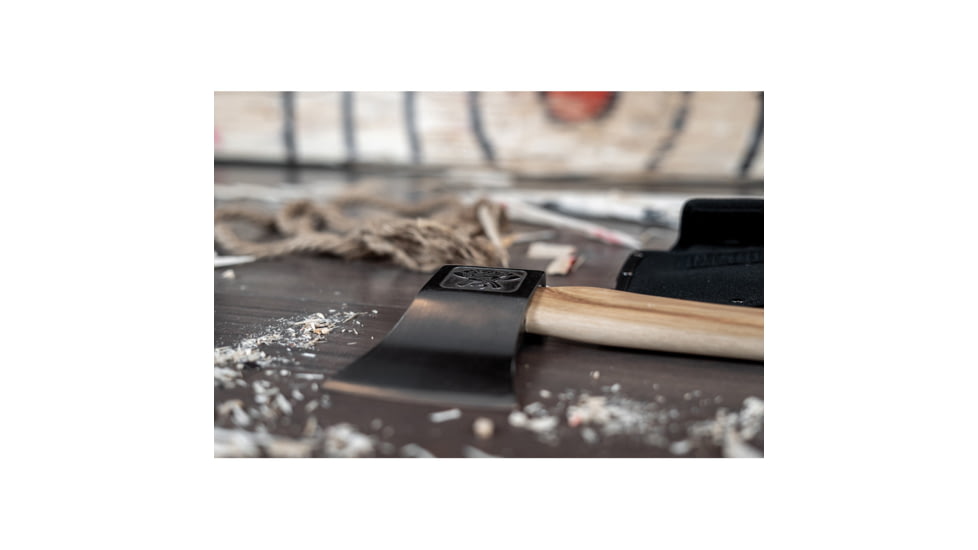 World Axe Throwing League The Bad Axe Throwing Axe, 17in Overall, 6in 1045 CS Axe Head w/ 4in Cutting Edge, American Hickory Handle, Nylon Sheath, X002EY91VZ