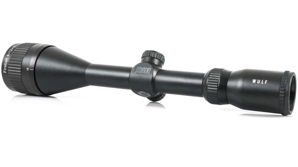 Wulf Optics Fireball 4-12x50 AO Rifle Scope, 1in Tube, Second Focal Plane, Half Mil-Dot Reticle, Black, WU9101