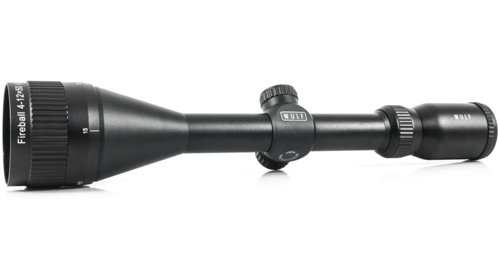 Wulf Optics Fireball 4-12x50 AO Rifle Scope, 1in Tube, Second Focal Plane, Half Mil-Dot Reticle, Black, WU9101