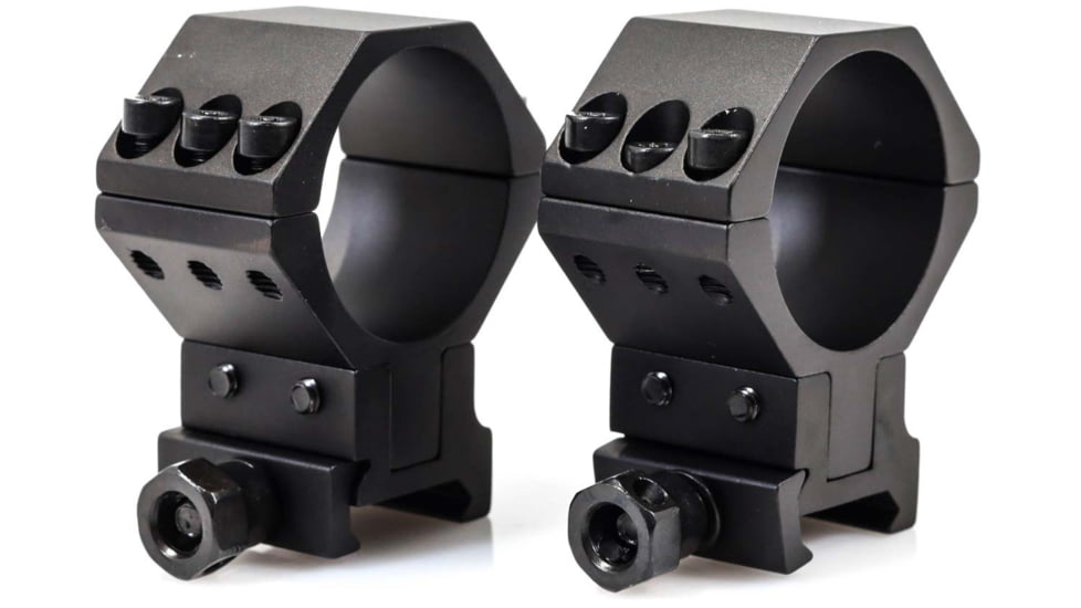 Wulf Optics WULF 40 MOA Adjustable 2 Piece Rifle Scope Rings, 6 Screw, Picatinny, Black, 34mm, WU8022