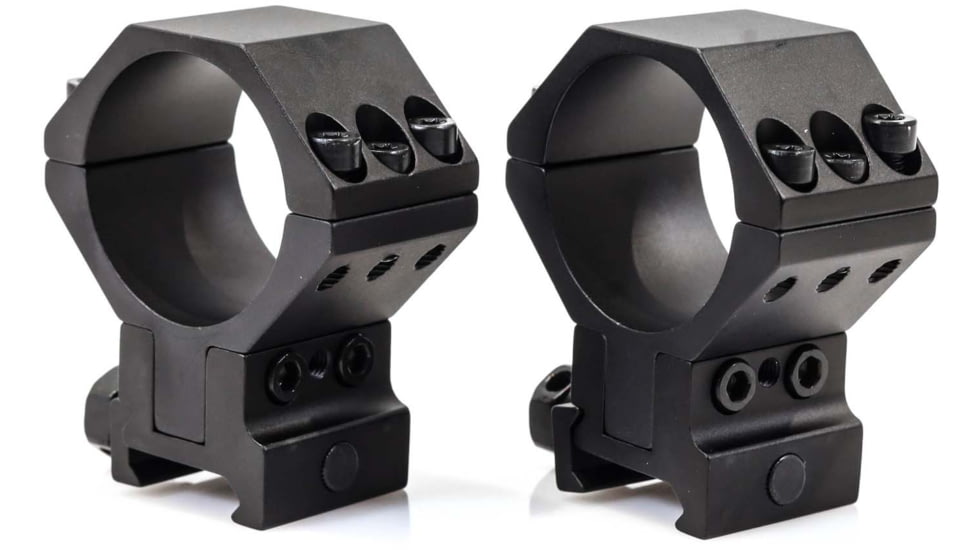 Wulf Optics WULF 40 MOA Adjustable 2 Piece Rifle Scope Rings, 6 Screw, Picatinny, Black, 34mm, WU8022