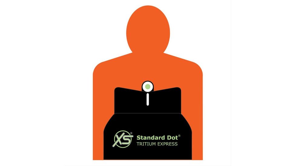 XS Sight Systems DXW Standard Dot for Glock 17,19,22-24,26,27,31-36,38, Tritium Front, White Stripe Rear GL-0001S-4