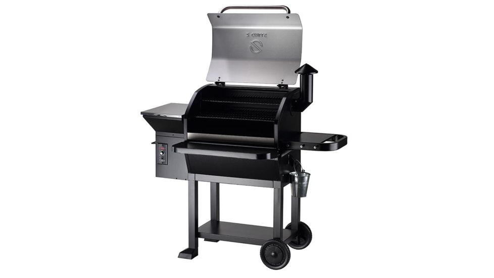 Z Grills 10002E 8-in-1 Wood Pellet Grill, BBQ &amp; Smoker, Black/Silver, 54x29x53, ZPG-10002E