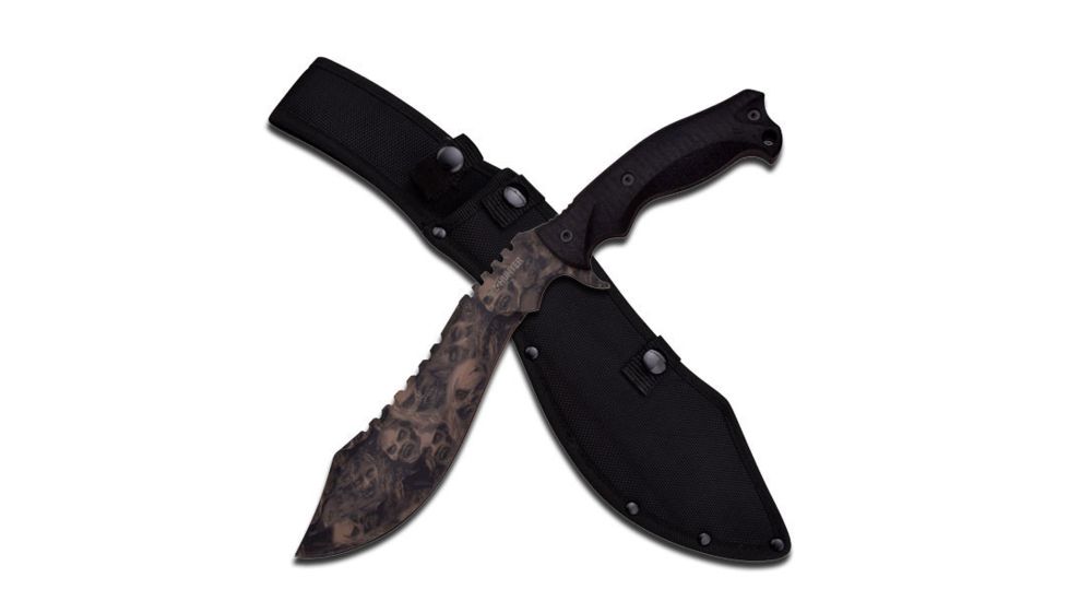 Z-Hunter Machete, 15in, Stainless Steel Blade, Black Rubber Wrapped Half Tang Constructed Handle ZB-117TN