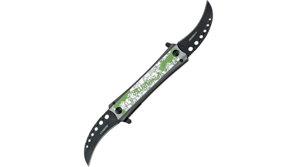 Z-Hunter Twin Blade A/O Silver Skull Knife ZB057SK