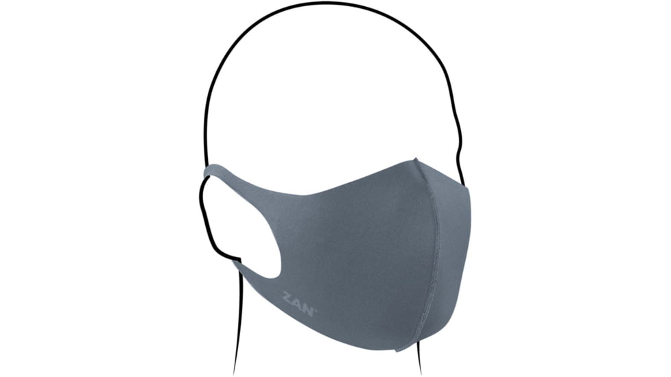 Zan Headgear Lightweight Face Masks, Gray, 2-Pack, FMLW287