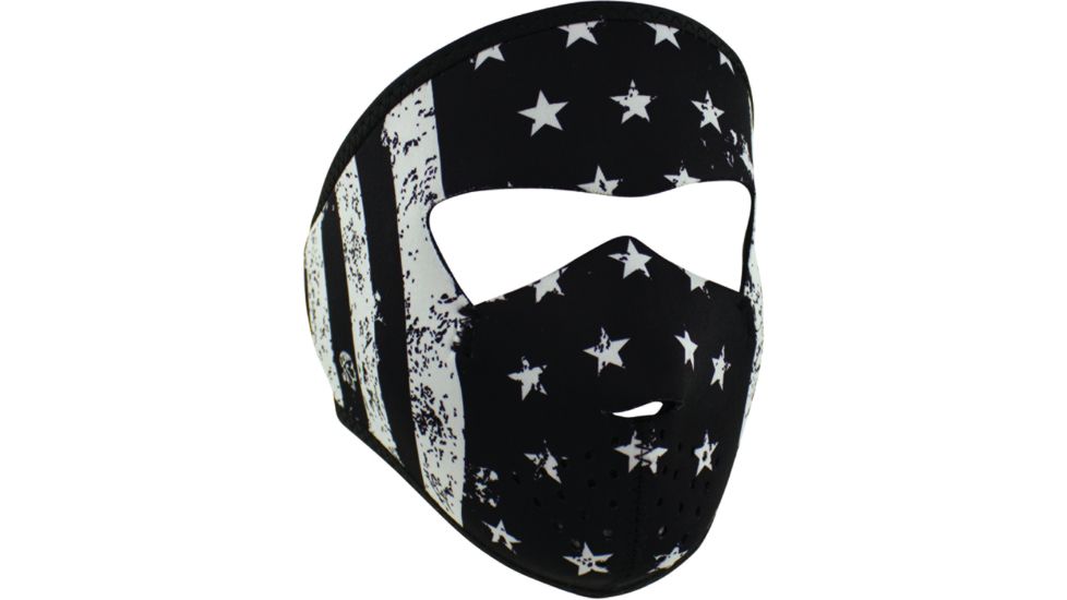 Zan Headgear Small Mask, Neoprene, Black and White Flag, WNFMS091