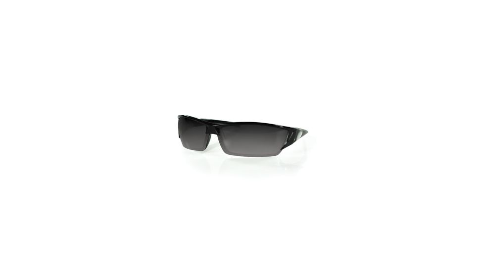 Zan Headgear Utah Sunglass, Shiny Black Frame, Smoked Lenses EZUT01