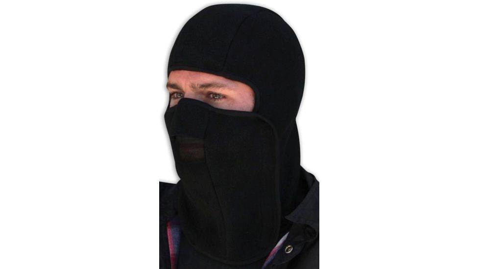 Zan Headgear Balaclava Velcro Closure Black Fleece WB114V