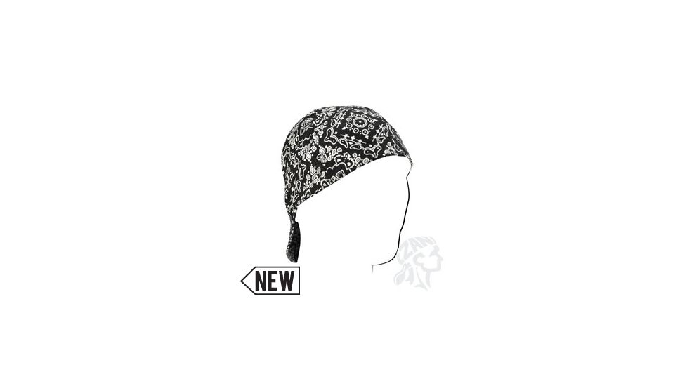 Zan Headgear Welders Cap, Cotton, Black Paisley, Size 7.5 CPW101L