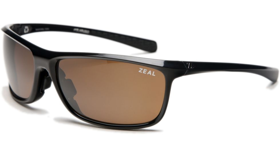 Zeal Optics Backyard Sunglasses, Black Gloss Frame and Polarized Dark Grey Lens 10060