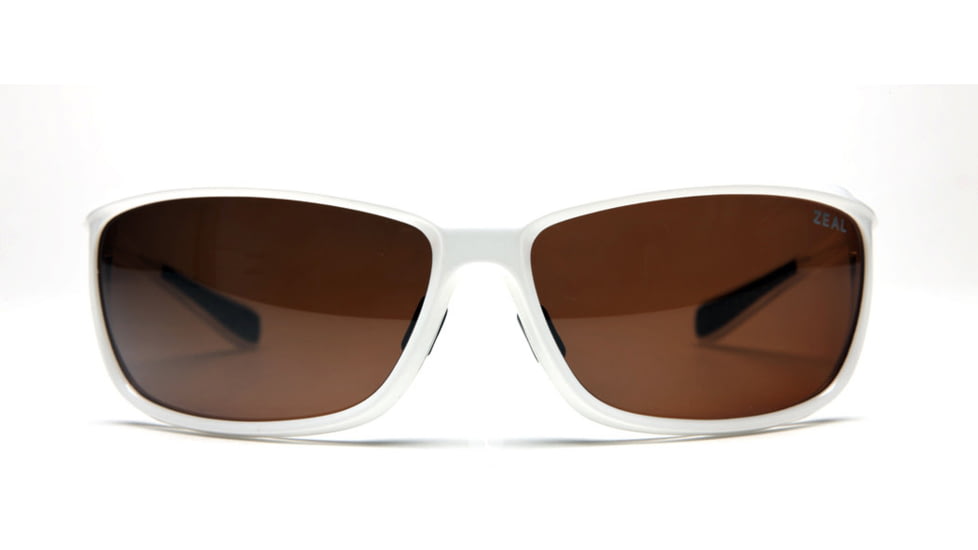 Zeal Optics Backyard Sunglasses, White Gloss Frame and Polarized Dark Grey Lens 10059