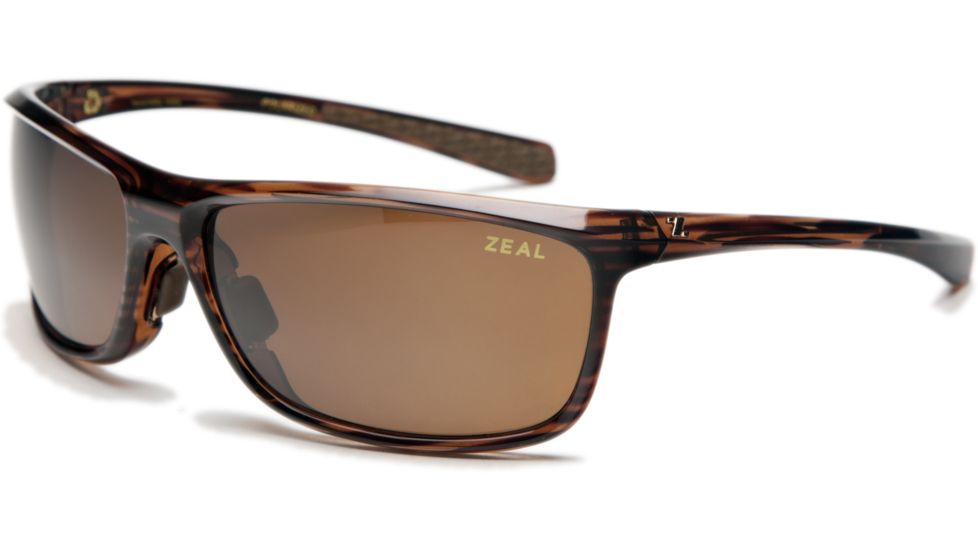 Zeal Optics Backyard Sunglasses, Wood Grain Frame and Polarized Dark Grey Lens 10062