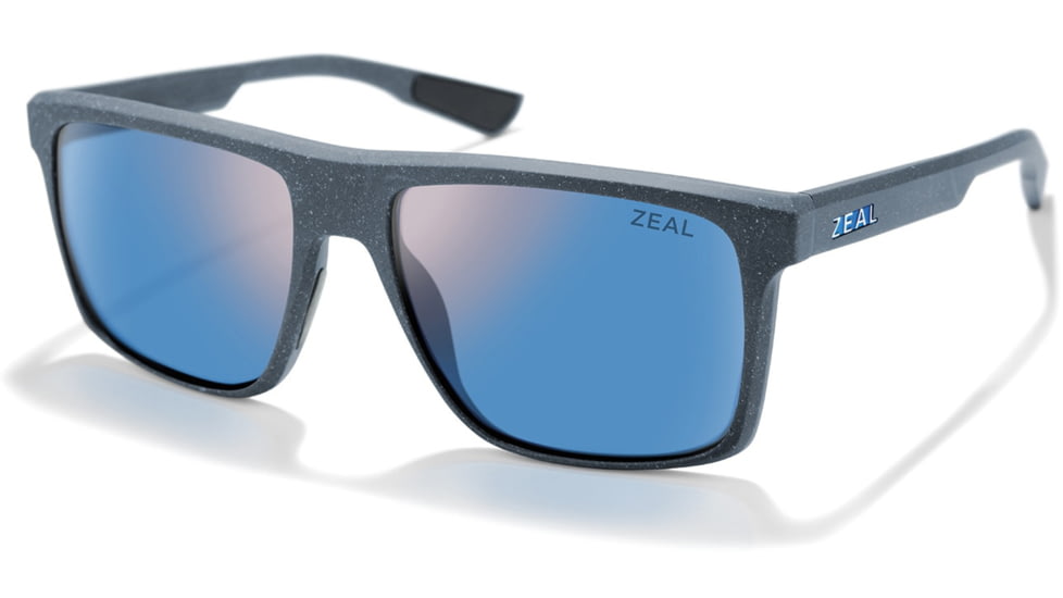 Zeal Optics Divide Recycled Plastics and Plant-Based Rectangular Polarized Sunglasses, Midnight/Horizon Blue, Medium, 11839