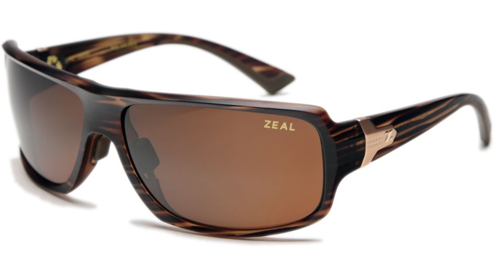 Zeal Optics Epic Sunglasses, Matte Wood Grain Frame and Polarized Copper Lens 10070