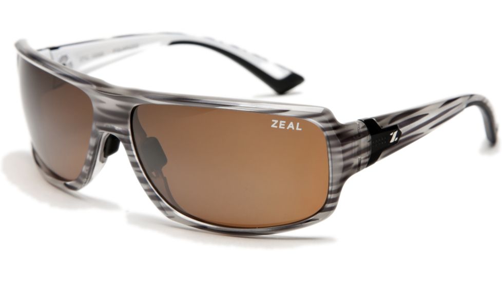 Zeal Optics Epic Sunglasses, Monochrome Wood Grain Frame and Polarized Copper Lens 10069