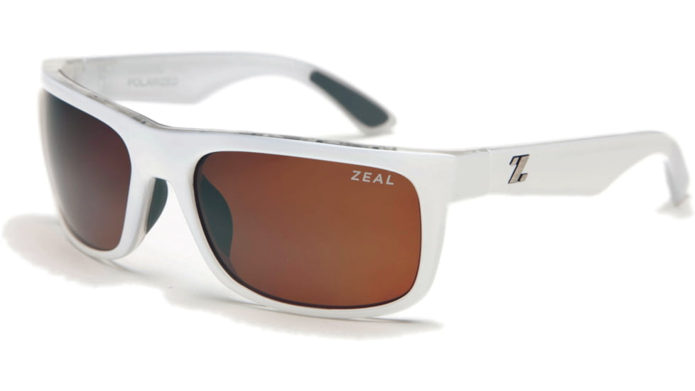 Zeal Optics Essential Sunglasses, White Gloss Frame, Copper Lens, 10002