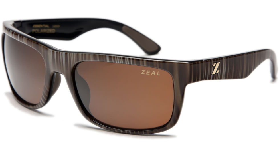 Zeal Optics Essential Sunglasses, Wood Grain Frame, Copper Lens, 10003