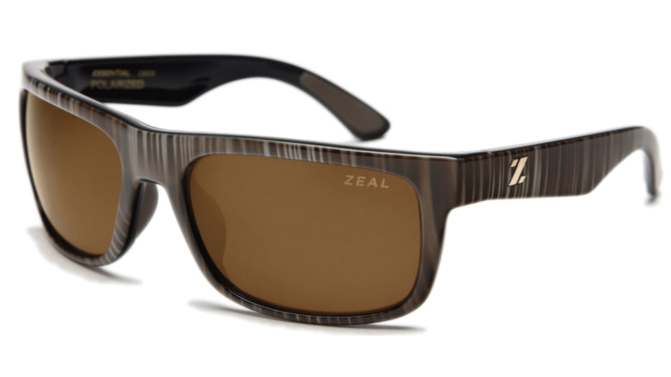 Zeal Optics Essential Sunglasses, Wood Grain Frame, Copper Polarized Lens, zop0037-Wood Grain-Copper Polarized