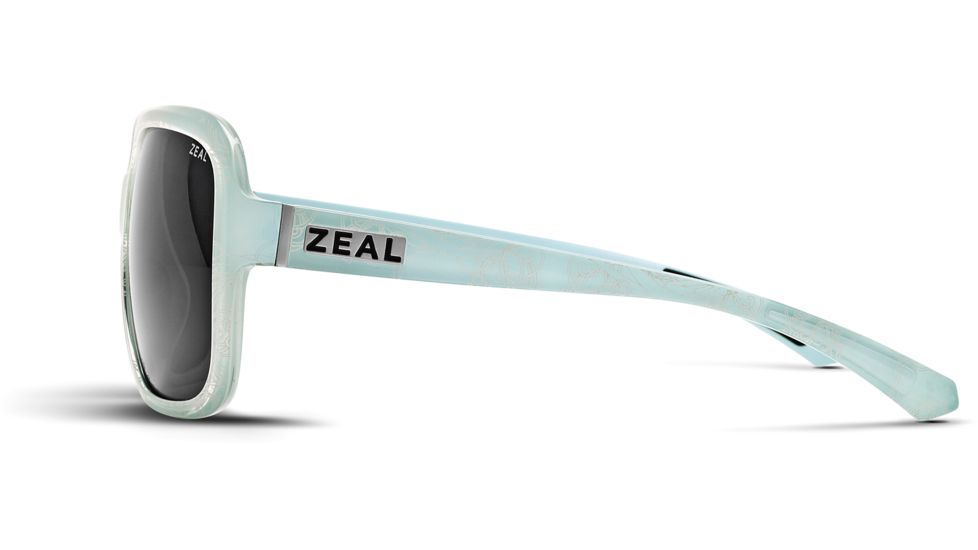 Zeal Optics Hadley Womens Sunglasses, Sky Blue Gloss Frame and Polarized Dark Grey Lens 10411