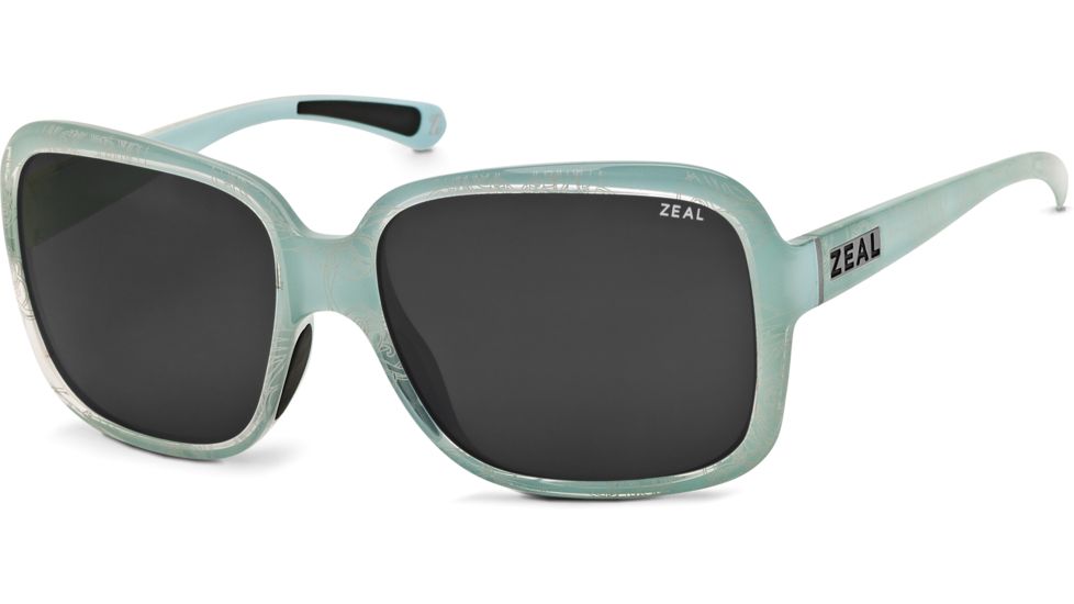Zeal Optics Hadley Womens Sunglasses, Sky Blue Gloss Frame and Polarized Dark Grey Lens 10411