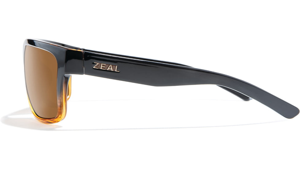 Zeal Optics Rampart Plant-Based Square Wrap Polarized Sunglasses, Gloss Torched Woodgrain/Copper, Medium, 11744