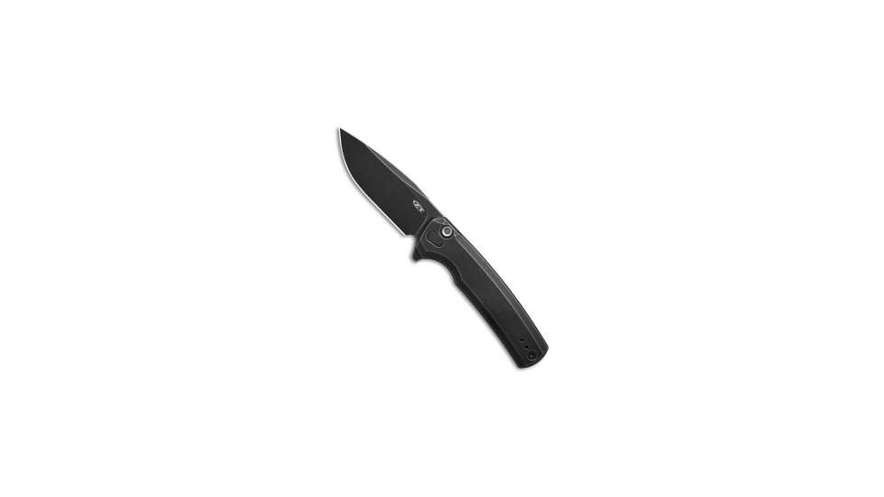 Zero Tolerance Zero Tolerance 0044 Button Lock Flipper Black Wash Titanium 3.375" Black Wash, Black, CPM S45VN, adult, BHQ-220189