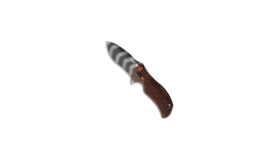 Zero Tolerance Zero Tolerance 0350 A/O Knife Moccasin 3.25" Tiger Stripe ZT 0350TSMOC, Black/Orange, CPM S30V, adult, BHQ-113134