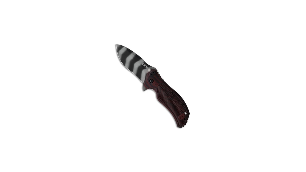 Zero Tolerance Zero Tolerance 0350 Assisted Open Knife Black Cherry G-10 3.25" Tiger Stripe, Black/Red, CPM S30V, adult, BHQ-138128