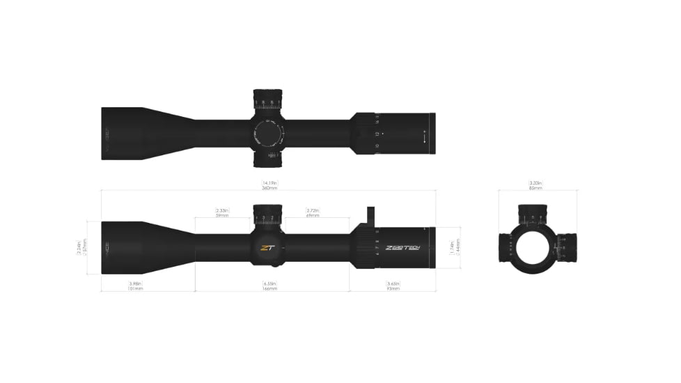 ZeroTech Optics Vengeance 6-24x50mm, 30mm Tube Rifle Scope, First Focal Plane, RMG MOA Reticle, Black, VG6245FM